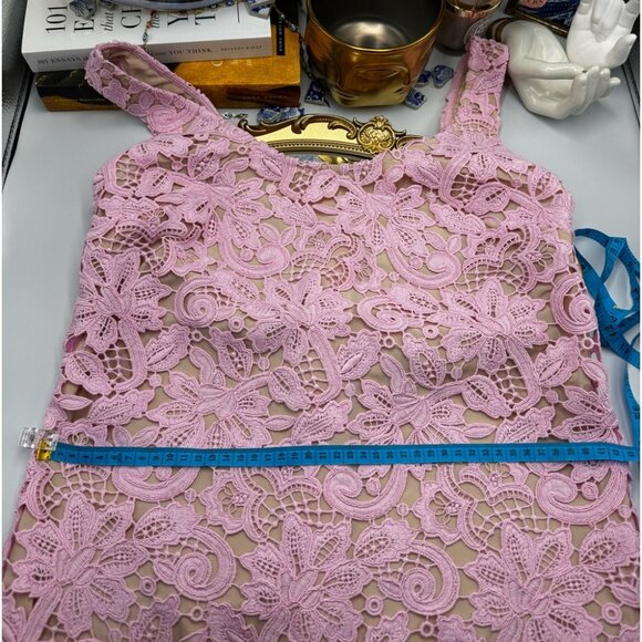 🆕 SELF PORTRAIT 🧿 NWOT Floral Lace Mini Shift Dress, Sz US 4 / UK 8 - Picture 12 of 16